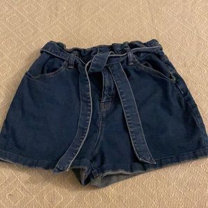 Denim high waisted shorts